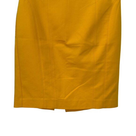 Express Womens Yellow Pencil Skirt SZ 8 Stretch Blend Back Zipper Office Casual - Picture 7 of 9